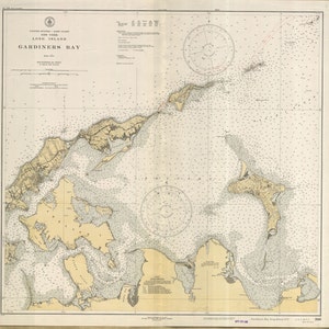 Mappa di Gardiner's Bay - 1935 - Stampa Carta Nautica