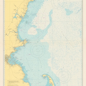 Cape Cod to Cape Elizabeth Karte 1951 (dunkelblau) - Seekarte Druck