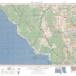 Mappa di Gainesville (FL) 1958 - Carta nautica - Carta / Tela / Metallo