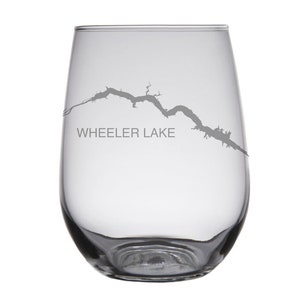 Gafas con mapa grabado de Wheeler Lake, AL