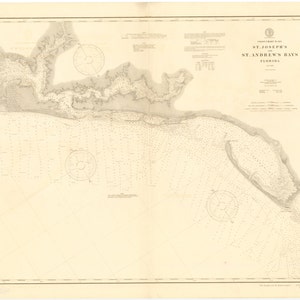 St. Joseph's Bay en St. Andrew's Bay - historische kaart Cape San Blas 1902 - nautische kaart afdrukken