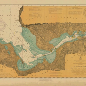 Lake Superior - St. Mary's River - Historische Karte 1911 - Seekartendruck