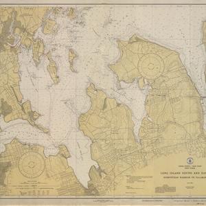 Long Island Sound Map & East River Map - 1931 - Impresión de cartas náuticas