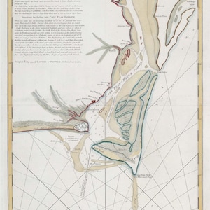 Plano del río Cape Fear: mapa desde Bar hasta Brunswick