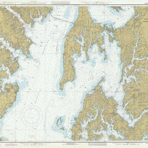 Chesapeake Bay Karte - Eastern Bay & South River Map 1978 - Seekarte Druck