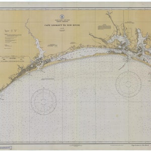 Mapa de Cape Lookout to New River - Carta histórica 1932 - Impresión de carta náutica