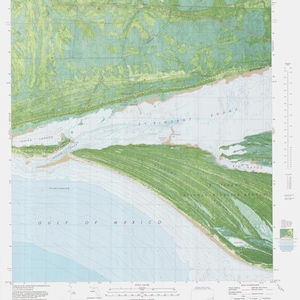 Indian Pass Mapa - 1982 - Impresión de carta náutica
