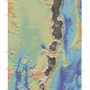 Elisabeth Inseln - Cape Cod Bathymetric Map 2014 - Nautische Karte Print