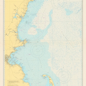Cape Cod to Cape Elizabeth Karte 1951 (hellblau) - Seekarte