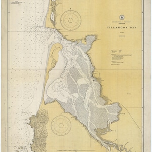 Tillamook BayOregon Historische Karte 1928 - Seekarte Druck