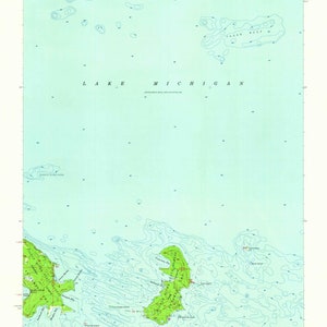 Hog Island Topographic Map - 1955 - Nautical Chart Print
