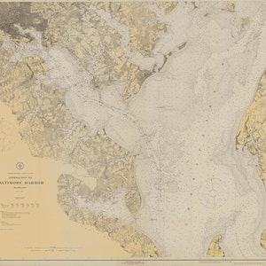 Mappa del porto di Baltimora - 1923 - Stampa di carta nautica
