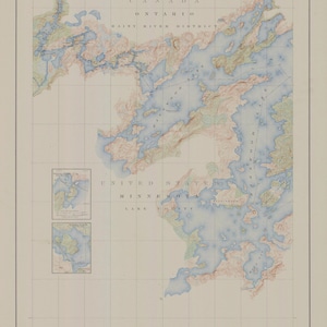 Boundary Waters Historische Karte - 1929 - Seekarte
