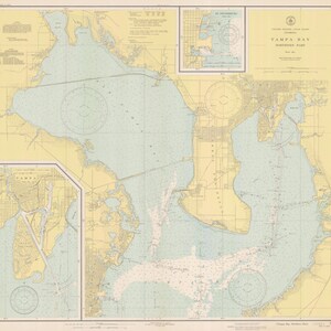 Tampa Bay Karte - Nordteil - Karte 1943 - Seekarte Druck