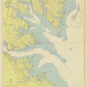 Mobjack Bay Mappa 1943 - Stampa Carta Nautica