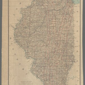 Mapa de Illinois - Impresión de carta náutica