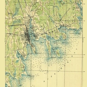 New Bedford Map 1918 - Nautical Chart Print