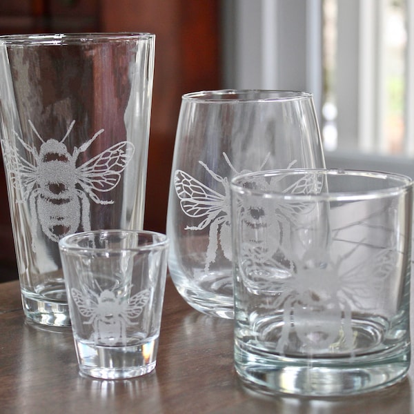 Bee Drinking Glasses Etsy