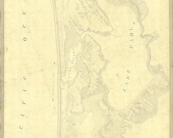 Lake Earl Map 1928 - Nautical Chart Print