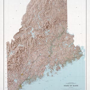 Mapa do estado do Maine - 1977 - Impressão de carta náutica