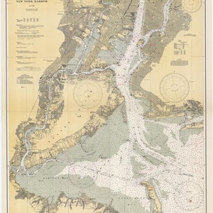 Carte du port de New York 1936 - Carte nautique Imprimer