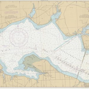 Mappa del suono da West Bay a Santa Rosa 1981 - Stampa della carta nautica
