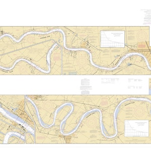 Mapa del río Mississippi - Nueva Orleans a Baton Rouge - 2001 - Nautical Chart Print