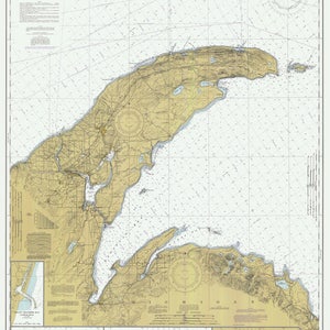 Lake Superior Karte - Big Bay Point to Redridge 1982 - Seekarte Druck