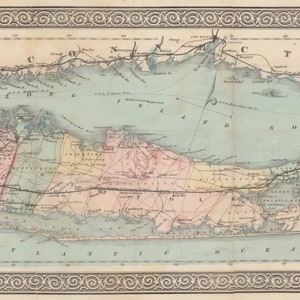 Lange Insel Karte 1866 - Seekarte Druck