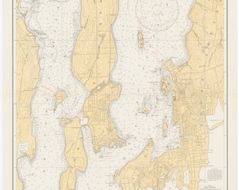 Mappa del porto di Newport 1934 - Stampa carta nautica