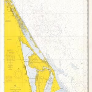 Ponce de Leon Inlet to Cape Kennedy Historische Karte 1966 - Segelkarte Druck
