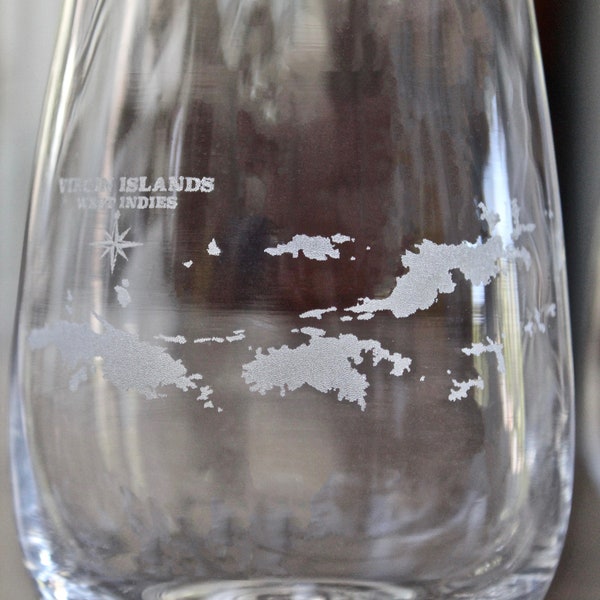 Virgin Islands Map Glasses (St. Thomas to Virgin Gorda)