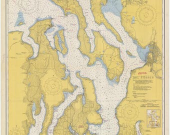 ピュージェット湾とアドミラルティ湾の地図（1949年） - 海図プリント