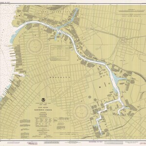 Newtown Creek - East River Mapa 1990 - Impresión de cartas náuticas