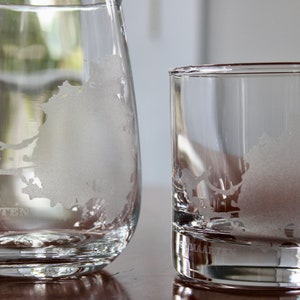St Maarten Map Engraved Glasses - St Martin - Sint Maarten