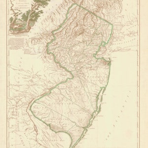 New Jersey State Map - 1878 - Nautical Chart Print