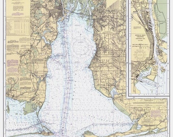 Mobile Bay Map - Alabama 1984 - Nautical Chart Print
