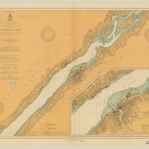 St. Lawrence River Map - Chart #3 1913 - Nautical Chart Print