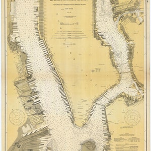 Manhattan Karte 1919 - Seekarte Druck