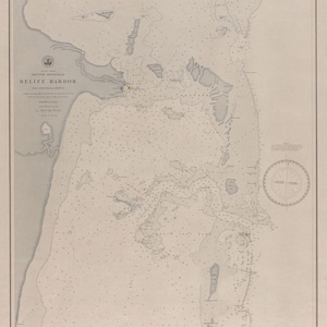 Puerto de Belice - Mapa de Honduras Británica - 1829 - Carta Náutica - Papel/Lienzo/Metal