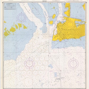 Carte de Key West 1966 - Approches de Key West - Impression de carte marine