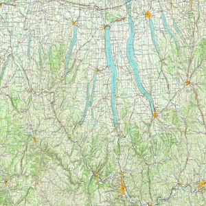 Mapa de Finger Lakes, Elmira, Nueva York (cuadrado) - 1962