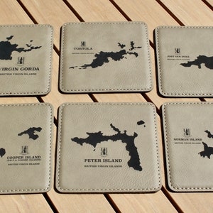 BVI Coaster Set - Light Brown