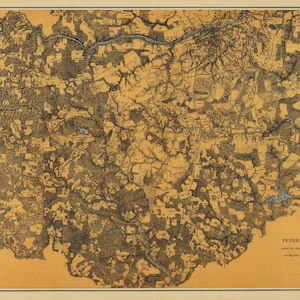 Petersburg and five forks Virginia Map 1867 - Nautical Chart Print