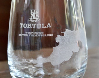 Tortola BVI Map Glasses