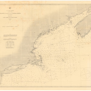 Cape Sable to Sandy Hook Karte 1864 - Seekarte Druck