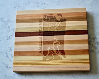 Amelia Island Map Engraved Wooden Serving Board & Bar Board