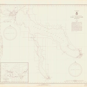 Lake Charlevoix Map 1941 - Nautical Chart Print