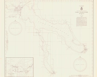 Lake Charlevoix Map 1941 - Nautical Chart Print