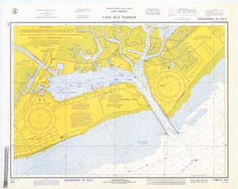 Cape May Harbor 1973 - Nautical Chart Print